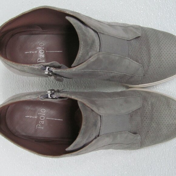 Linea Paolo Felicia Gray Suede Leather Platform Wedge Sneaker size 9 - Picture 8 of 11